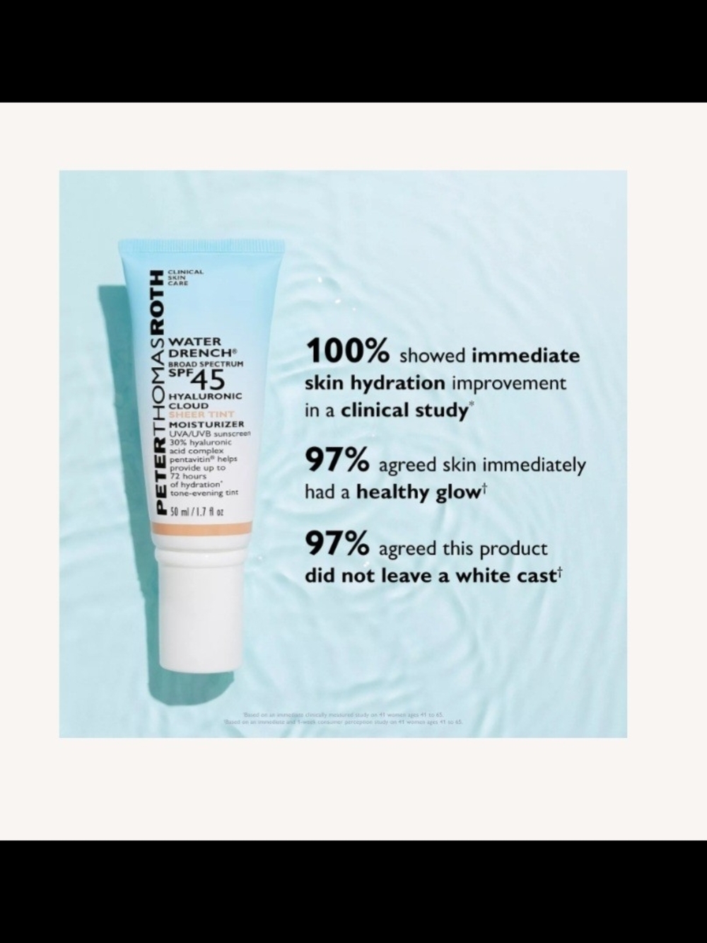 Peter Thomas Roth Water Drench Hyaluronic Cloud SPF 45 Moisturizer - Light Blue